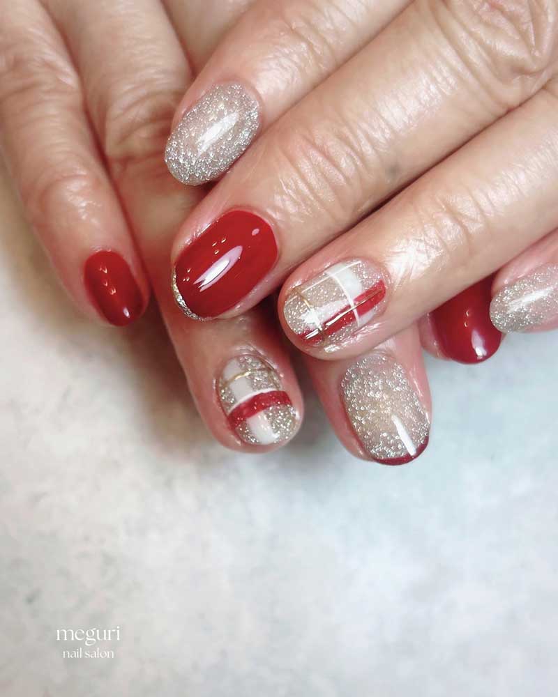 南流山のプライベートサロン：meguri～めぐり～のクリスマス＆お正月ネイルデザイン