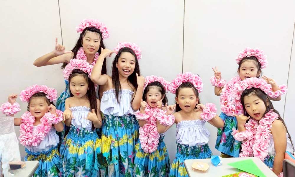 【フラダンス教室】リコプア流山：ケイキクラス（キッズ）集合写真