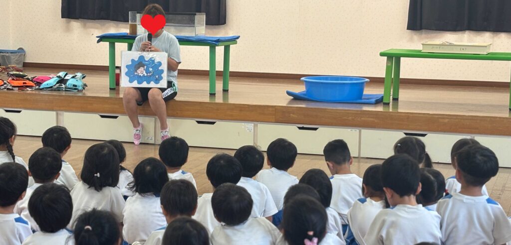 水難事故防止講習の様子(みやぞの幼稚園)